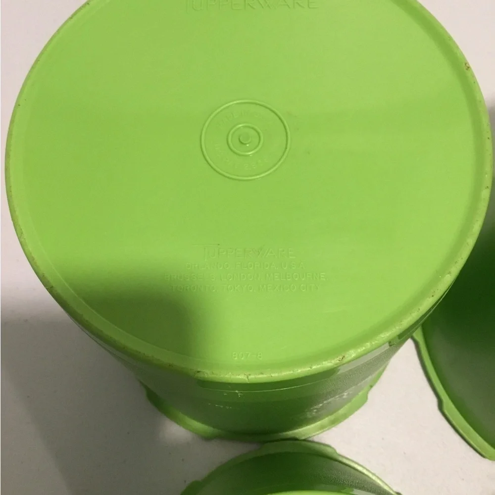 Vintage Tupperware Servalier Canisters Set of 4 with Lids Apple Green,